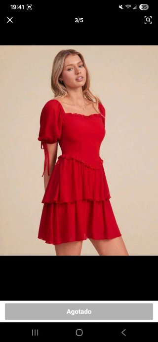 Mini vestido chiffon S