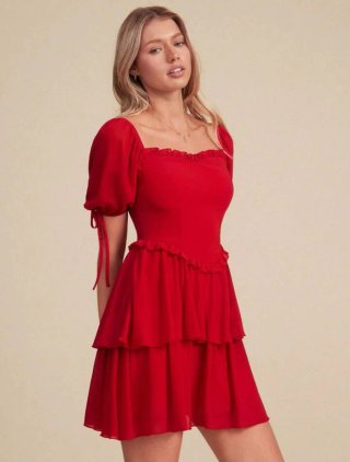 Mini vestido chiffon S