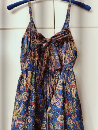 Vestido largo de seda estampado