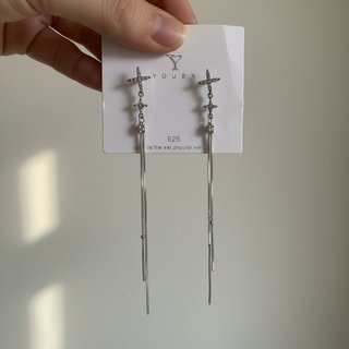 Pendientes Estrella Plata Largos