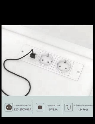 Tocador blanco con espejo y luces LED