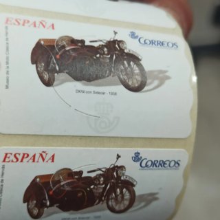 100 sellos en blanco ATM Correos Motocicletas