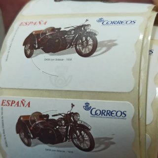 100 sellos en blanco ATM Correos Motocicletas