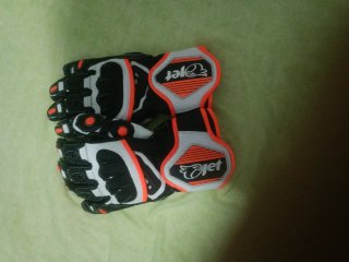 Guantes de moto negros y blancos Talla M