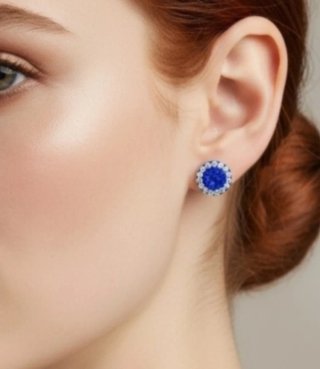 Pendientes Plata Swarovski Azul