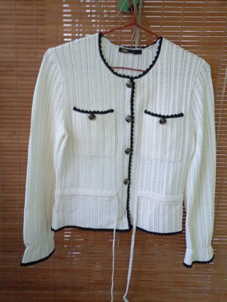 Chaqueta Maje Blanca Crochet Talla S