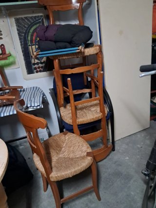 6 Sillas de Madera con Asiento Enea (25 todo)