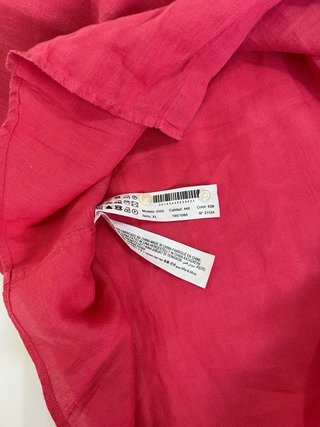 Massimo Dutti XL Linen Shirt Coral Summer Long Sle