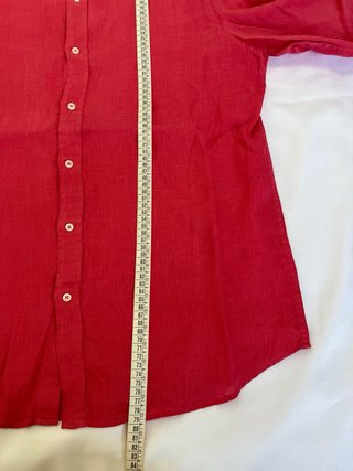 Massimo Dutti XL Linen Shirt Coral Summer Long Sle