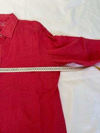Massimo Dutti XL Linen Shirt Coral Summer Long Sle