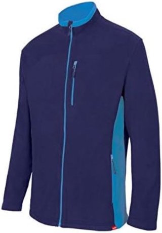 Chaqueta polar bicolor azul y naranja