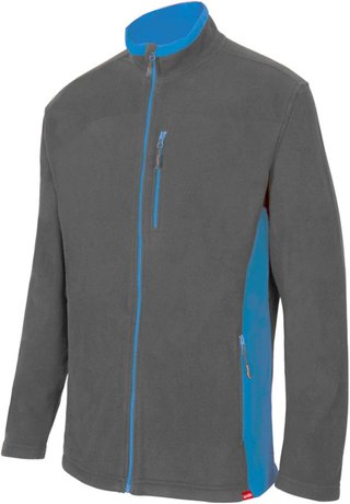 Chaqueta polar bicolor azul y naranja