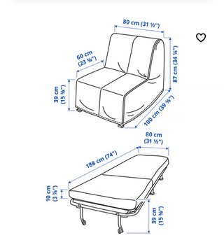 Ikea Sillón Cama Blanco