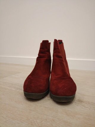 Botines de tacón burdeos