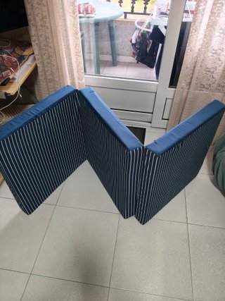 Colchón plegable individual azul