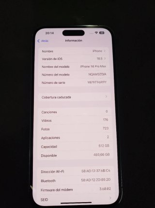 iPhone 14 Pro Max 512GB Morado......85%de batería.