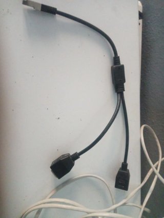 Adaptador Ethernet Macho a 2 Hembra
