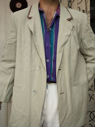Blazer spigato vintage con revers marroni donna