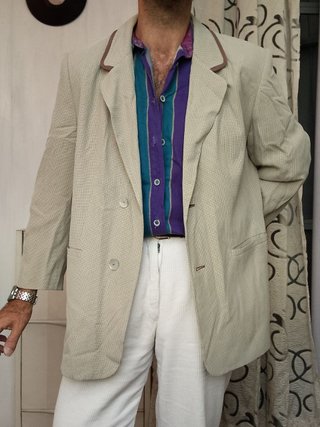Blazer spigato vintage con revers marroni donna