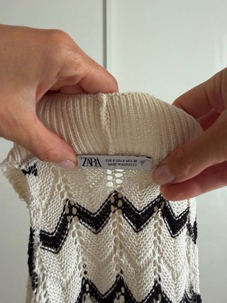 Zara Vestito Crochet Zig Zag copricostume S