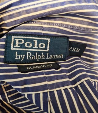 Camisa Polo Ralph Lauren Rayas Azul Talla XL
