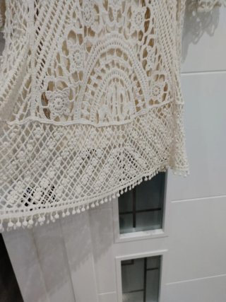 Vestido crochet Springfield beige