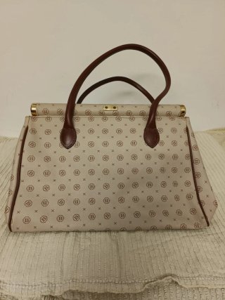 Borbonese Borsa a Mano Beige/Marrone Vintage