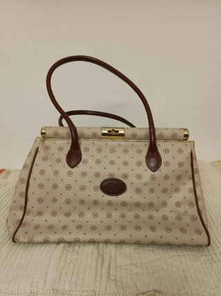 Borbonese Borsa a Mano Beige/Marrone Vintage
