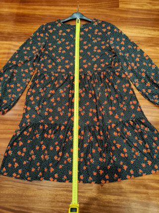 Vestido corto estampado flores y lunares