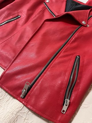 Chaqueta Biker Roja Mango
