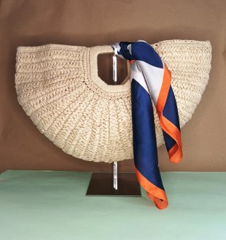 Bolso Cesta Rafia Media Luna