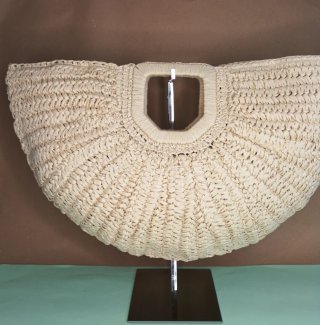 Bolso Cesta Rafia Media Luna