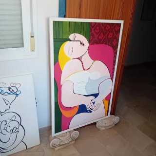 Cuadro gran formato pintado a mano. Marco 120x80
