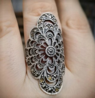 Anello in argento 925 con motivo a ragnatela