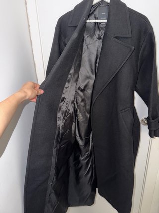 Abrigo Mango Lana Negro Talla XS