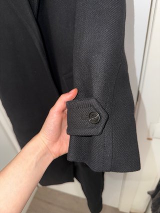 Abrigo Mango Lana Negro Talla XS