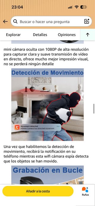 Cargador USB Cámara Espía