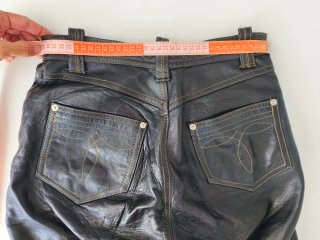 Pantalones de cuero rectos forrados