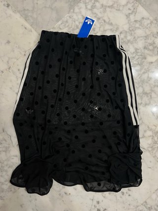 Falda Adidas transparente lunares negra S