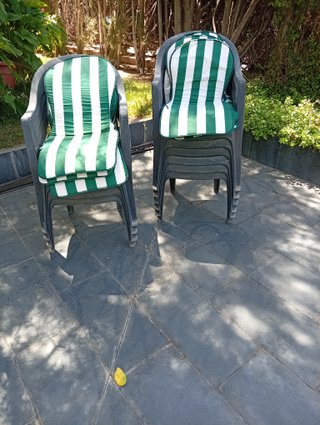 Sillas de jardín de plástico con cojín
