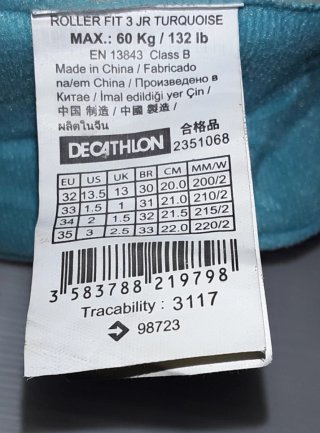 Patines en línea Oxelo Decathlon+bolsa T. 32/35