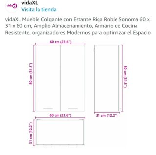 Mueble de pared roble y blanco