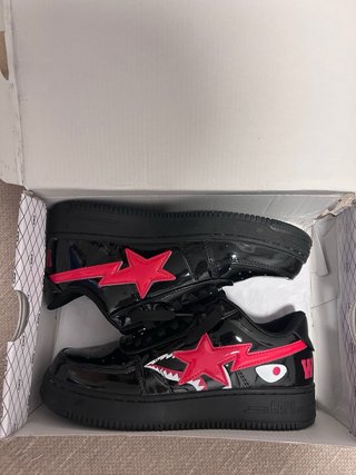Zapatillas BAPE Bapesta Shark Negras Rojas