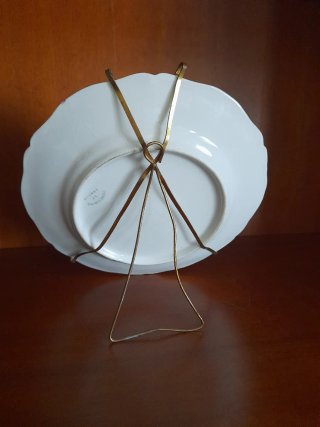 Piatto Limoges con pernici e decori oro