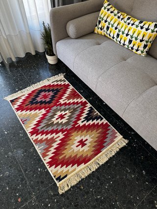 Alfombra Kilim Algodón Étnica 60x90 cm