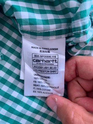 Camisa Carhartt WIP Preston cuadros verde Talla S