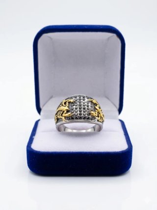 Anillo Hombre Escorpión Acero Dorado y Plateado
