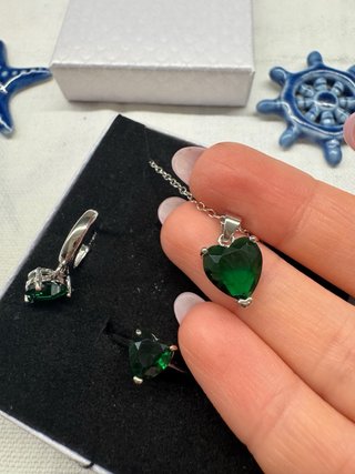 Set gioielli argento 925 zirconi cuore