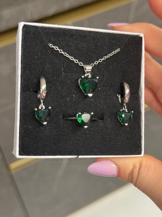 Set gioielli argento 925 zirconi cuore