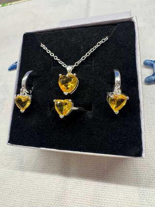 Set gioielli argento 925 zirconi cuore